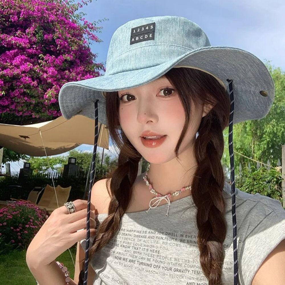 Lightweight Denim Bucket Hat Sunscreen Fisherman Hat Soft Western Cowboy Hat Women