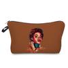 Women Black girl Print Cosmetic Bag Toiletries Organize Travel Storage Case 6397