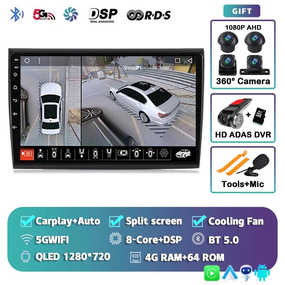 Android 14 Carplay Auto WIFI+4G Car Radio For Fiat Bravo 2007-2012 Multimedia Video Player GPS Navigation Audio 2 Din Stereo DVD