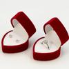 Fashionable Romance Flocking Heart Shaped Jewelry Presentation Case Convenient for Engagement Keepsakes Daily Use