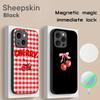Розовая Вишня милый прекрасный узор плаката Чехол для телефона Для iPhone 17 16 15 14 13 12 Plus Pro Max Высококачественный Люксовый Magsafe Овчина