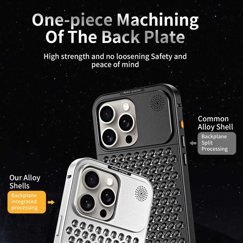 Elastic Buckle Aluminum Alloy Aromatherapy Cover iPhone 16 15 14 Pro Max Case Case For Iphone 12 13 Pro Iphone Case Hollow Heat Dissipation Anti-fall