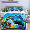 3pcs Tayo The Little Bus1 Design Cover Set - HD Printed Bedding with 1 Cover and 2 Pillowcases - Perfect for Home and Dorm Decor