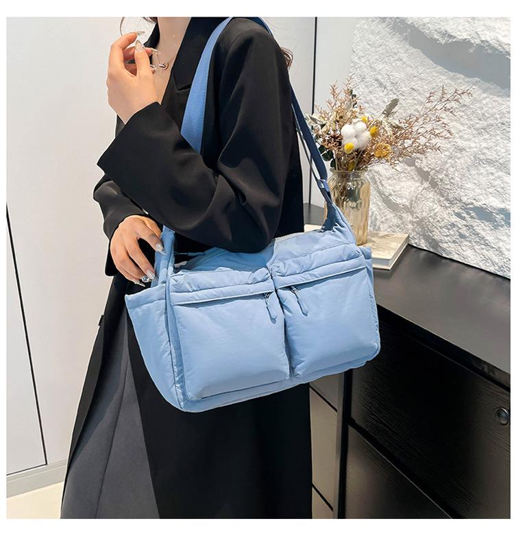 Unisex Water-Repellent Multi-Pocket Nylon Crossbody Bag