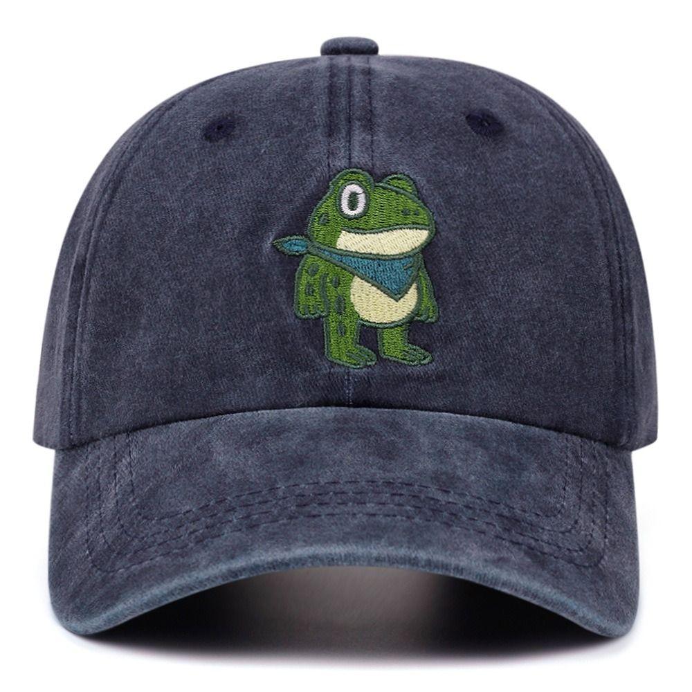 Retro Frog Embroidery Dad Hat Vintage Outdoor Sun Hat Stylish Casual Hip Hop Hat For Men Women