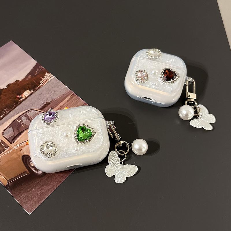 Эпоксидный цветной страз Любовное яблоко Чехол для Bluetooth-гарнитуры Airpods 3 /4 Airpods Pro Защитный чехол