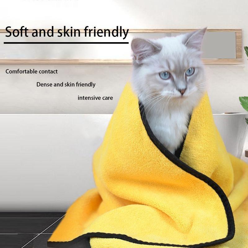 Полотенце для домашних животных Впитывающее полотенце для ванны Мягкие безворсовые банные полотенца для собак и кошек Впитывающие быстросохнущие маленькие толстые полотенца Специальные товары для домашних животных