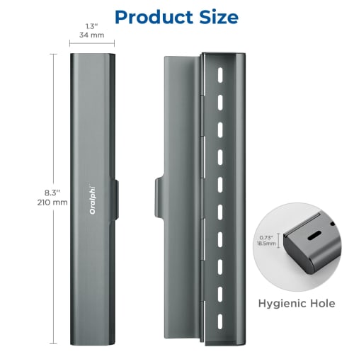 Oralphi Aluminum Toothbrush Travel Case, Portable Travel Toothbrush Holder, Durable Manual Toothbrush Box Container for Travel, Bathroom, Camping, and