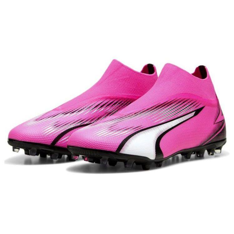 Puma Ultra Match Comfortable Low-Top MG (Rubber Short Studs) Soccer Shoes Men Sneaker Pink Black White 107760-01