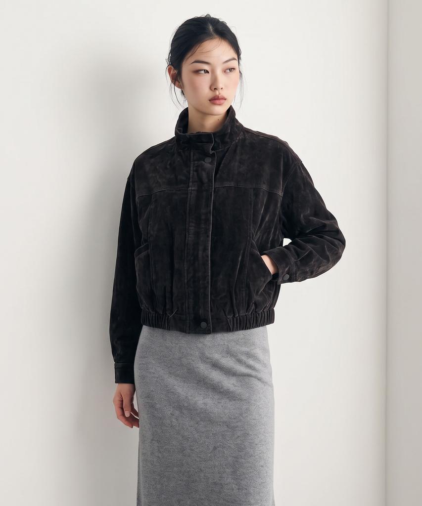 METAPHER Met Soft Paw Suede Jacket Black