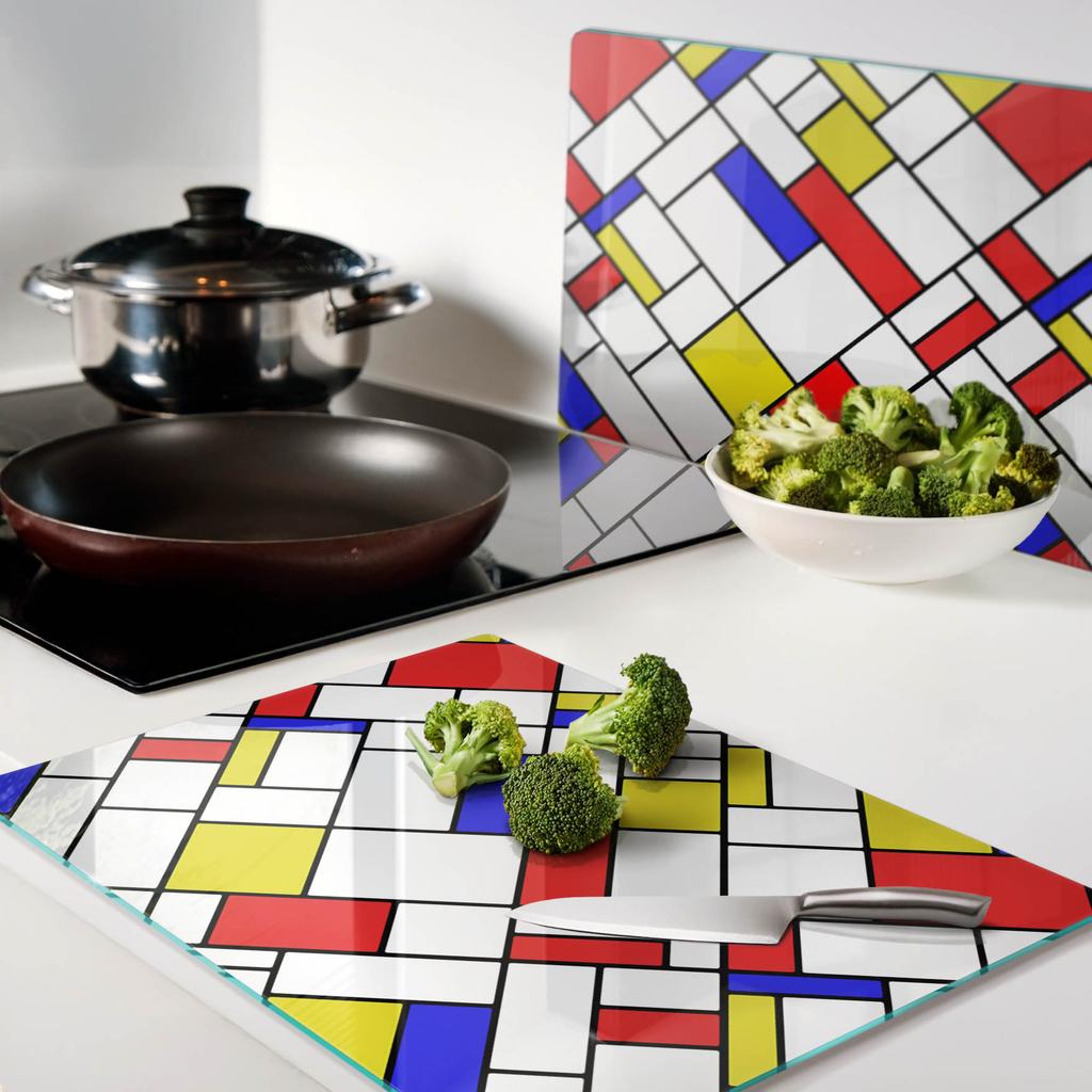 Kitchen Multifunctional Decorative Tempered Boards Abstraction 2x40x52 cm