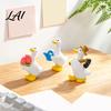 Healing Desk Accessories Mini Garden Duck Figurine Cute Farm Dolls Small Desktop Adorable Resin Figurine Collection Car Dashboard Figurines,