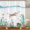 Funny Pirate Cat Shower Curtain Liner Cool Cat Riding Shark Whale In Universe Galaxy Hilarious Fabric Shower Curtain Waterproof