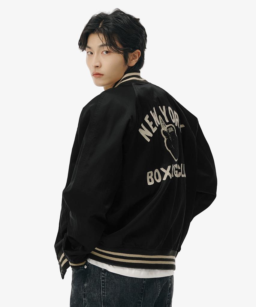 Polo Ralph Lauren [New York Boxing Club] Satin Varsity Reversible Jacket - Black