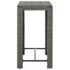 5 Piece Garden Bar Set with Armrests Grey Poly Rattan
