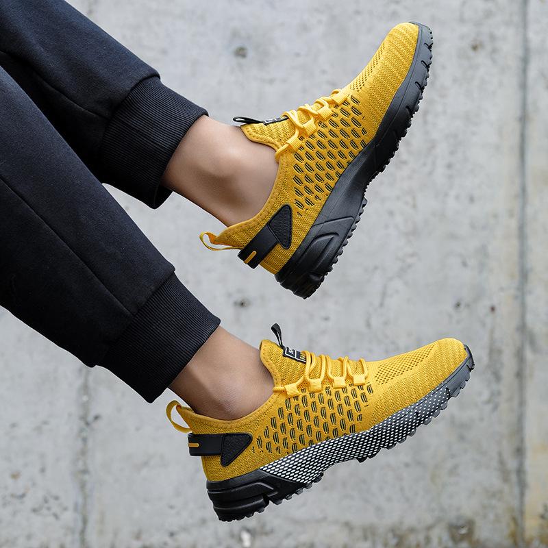 Мужские дышащие повседневные кроссовки для бега из сетки Flyknit, лето-осень 2025