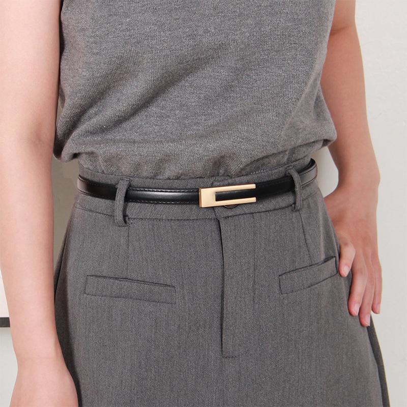 Korean PU Leather Thin Waist Strap Belt For Women Adjustable Fashion Skirts Jeans Decorative Belts Casual Accessories