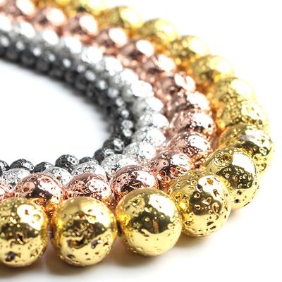 Натуральный камень лава вулканический камень круглые свободные бусины 4/6/8/10 мм DIY очаровательные бусины для изготовления ювелирных изделий