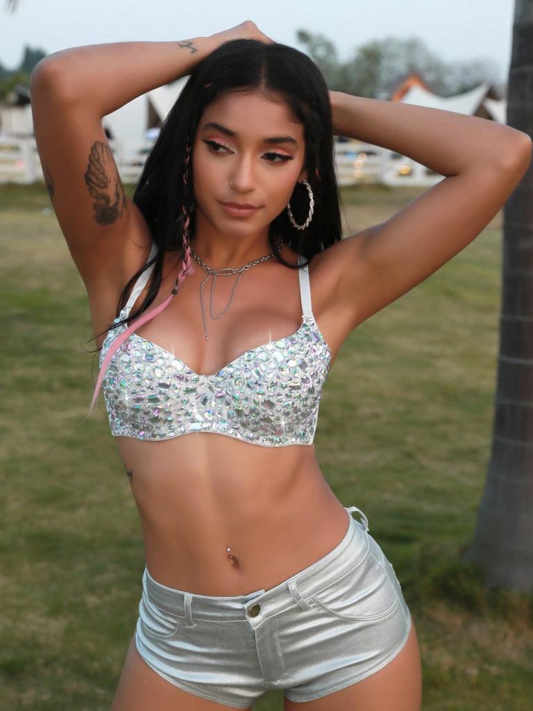 Rose Beauty A Rave Festival, сверкающий декор из страз, открытая спина, регулируемый ремешок, бюстье, корсет, клубная одежда, супер укороченный топ-топ