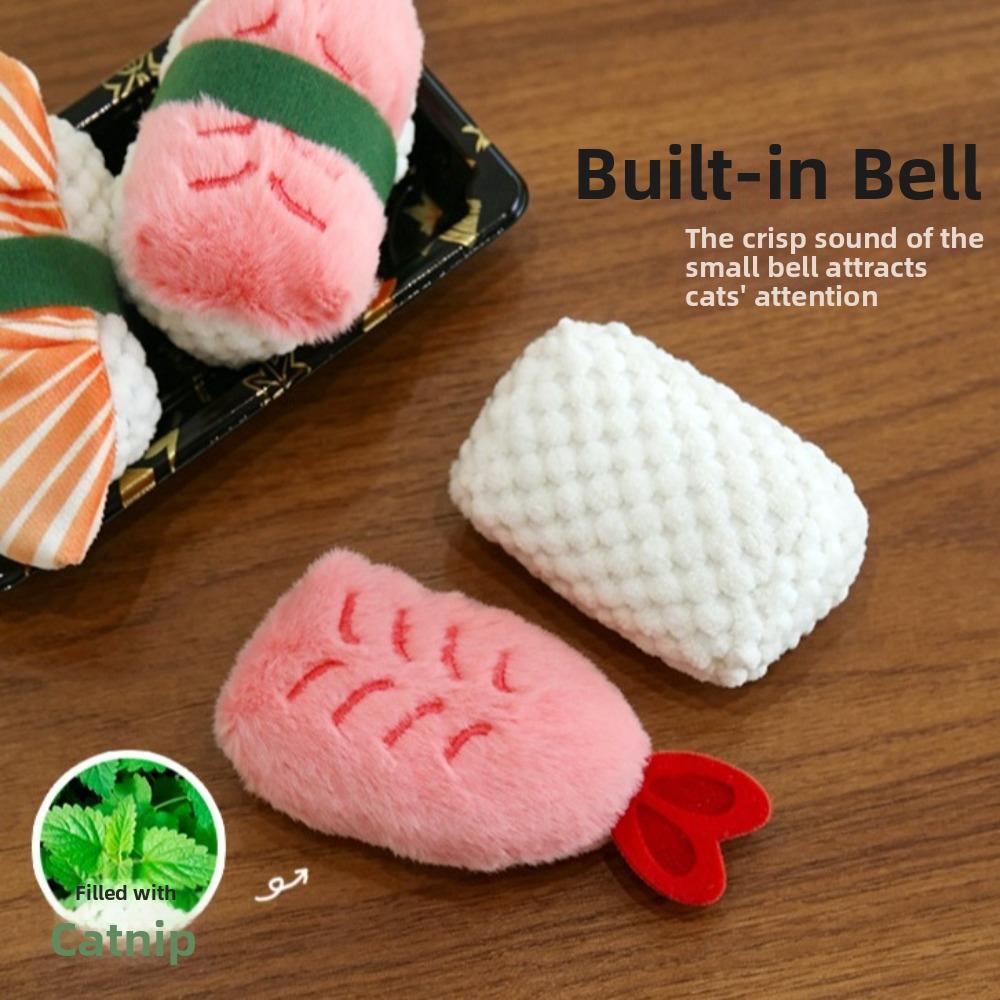 2Pcs/Set Crinkle Sound Cat Chew Plush Toy Interactive Catnip Cat Toy Sushi Cat Toys Pet Supplies