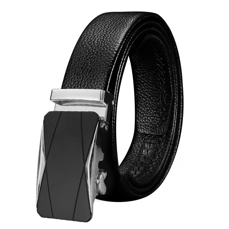 Новый мужской ремень высокого класса с автоматической пряжкой, ремень из натуральной кожи, для среднего и молодого возраста, для делового повседневного стиля, для брюк