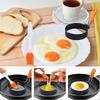 4 Pcs Egg Rings Non Stick for Frying Round Egg Mould with Oil Brush Fried Egg Ring Stainless Steel Egg Circles Egg Shaper