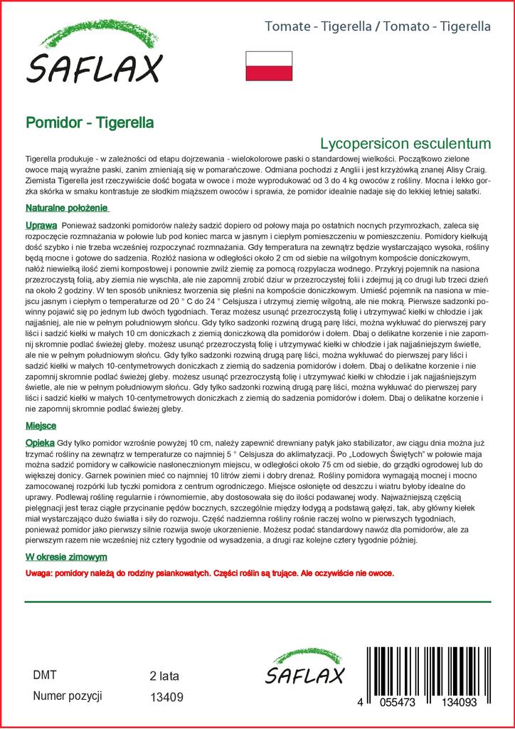 SAFLAX Помидор - Тигерелла - 10 семян - Lycopersicon esculentum