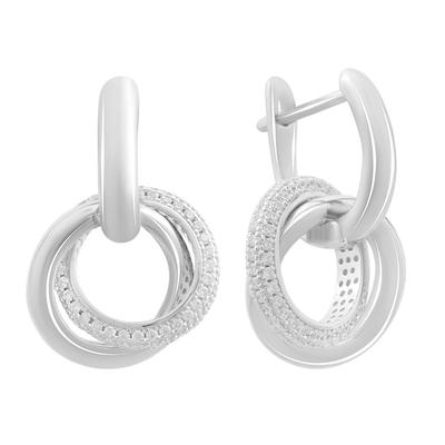Серебряные серьги с фианитами (2187042)