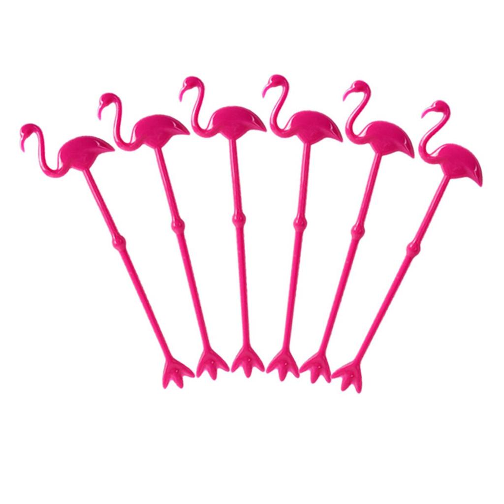 Flamingo Cactus Hawaiian Tropical Cocktail Tool Mixing Sticks Coffee Stirrer Swizzle Sticks