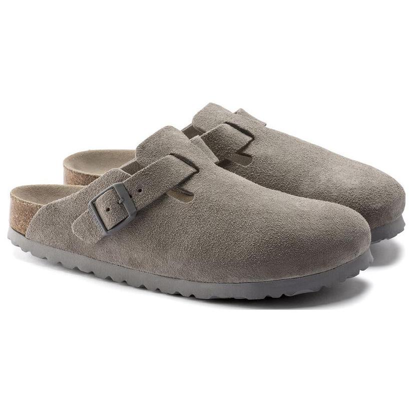 Бостон Birkenstock с мягкой стелькой, замша, цвет 'Stone Coin' 1020549