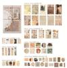 Ретро Набор Материалов для DIY Декора, 83 шт. (Наклейки + Бумажный материал), Винтажный Цветочный/Часовой Узор, для Журнала Скрапбукинга