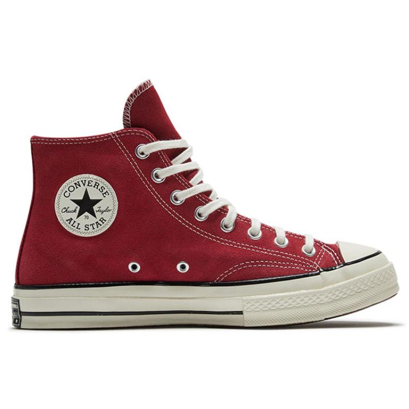 Converse Кеды Chuck 70s Vintage Замшевые Высокие Канвасовые Унисекс Красные и Белые