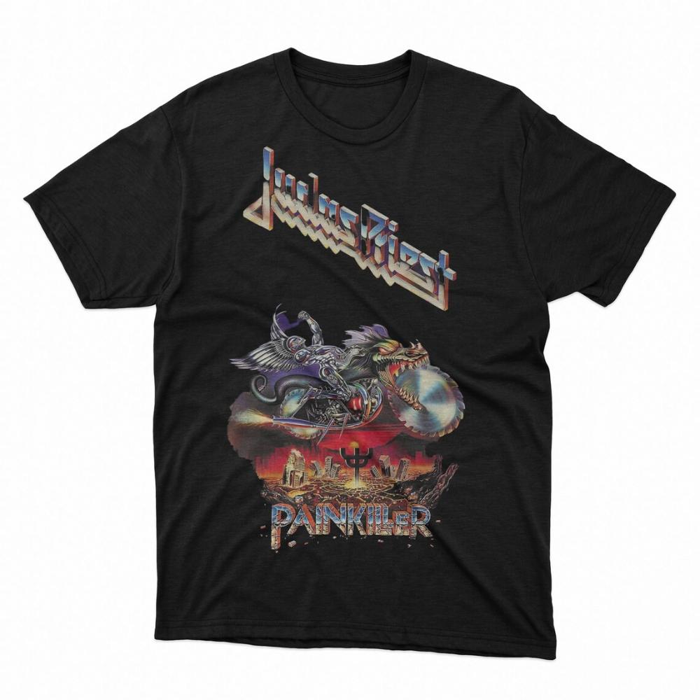 1990 Judas Priest Painkiller Shirt Heavy Metal Band Unisex Graphic T Shirts Women Unisex Vintage Music Cotton Shortsleev