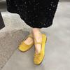 French Bow Flat Mary Jane Single Shoes Women's 2025 Spring and Summer New Soft Sole with Skirt Light Mouth Ballet Shoes