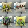 Декор для дома Подушки с красочными попугаями для уютных пространств Наволочка с узором Подходит для дивана Спальни Автомобиля Наволочка