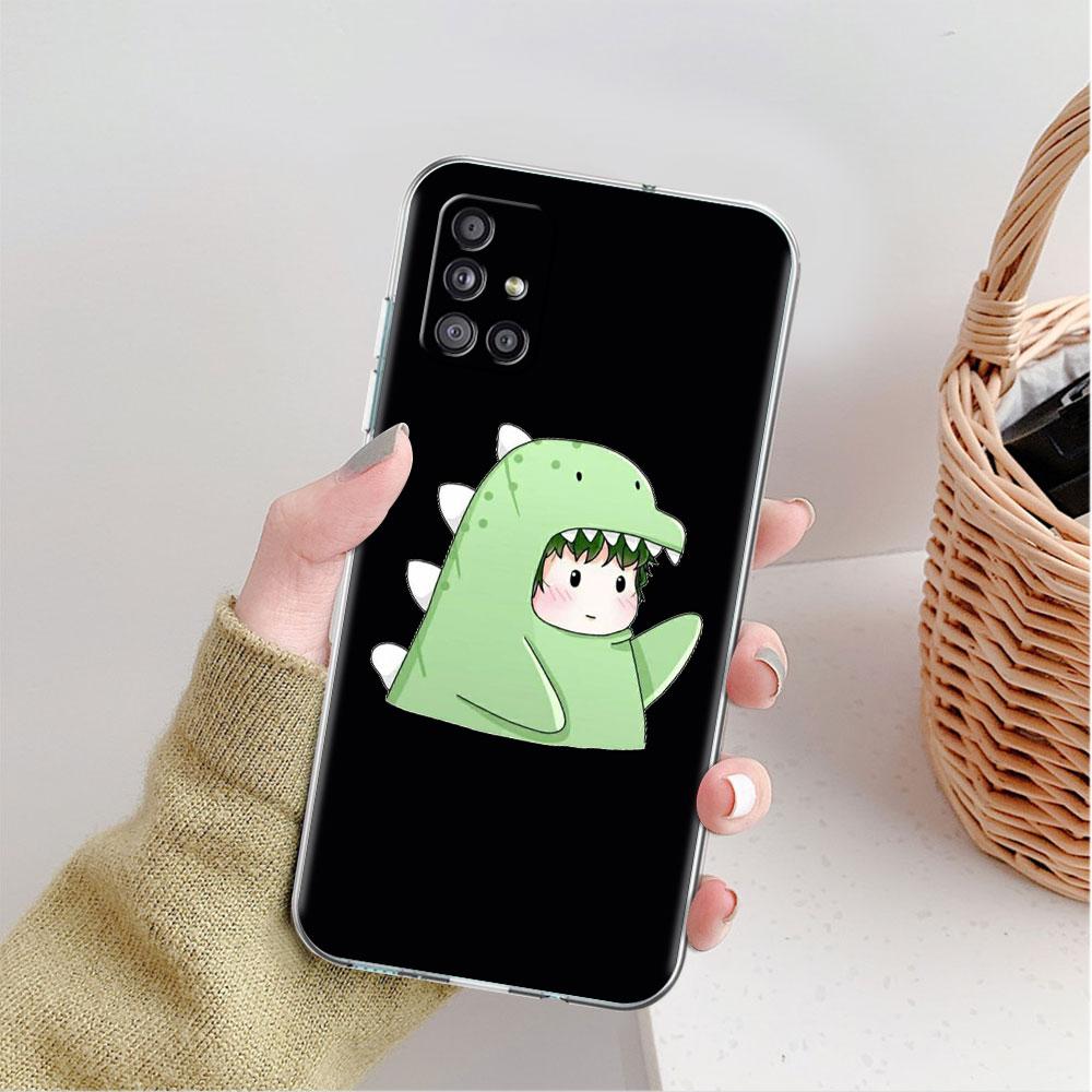 Clear Case For Samsung Galaxy A52 A12 A51 A32 A21s A71 A32 A22 50 A70 A31 A72 5G Phone Cover Dinosaur Cartoon