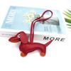 PU Leather PU Leather Hanger Dog Bag Pendant Cute Dachshund Keychain  Women