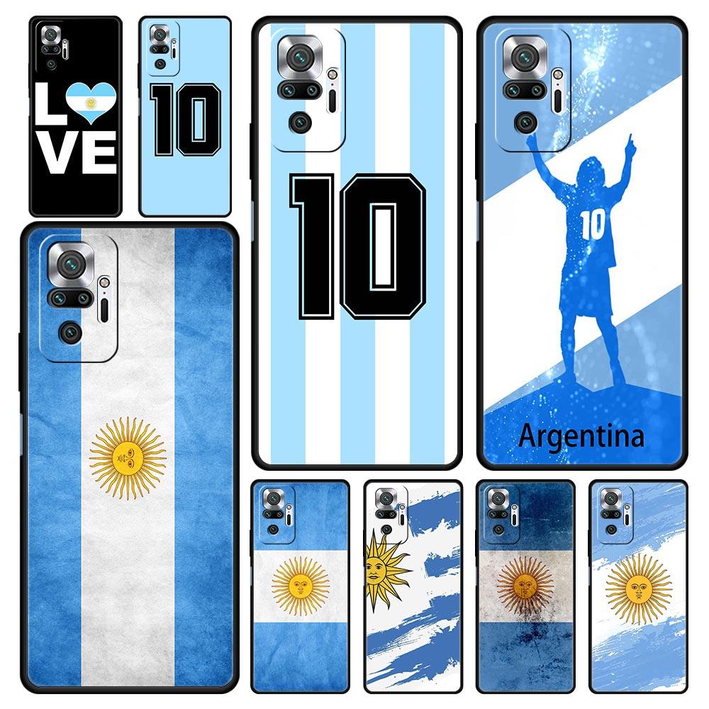 Argentina Flag Soccer 10 Phone Case For Xiaomi Redmi Note 13 12 11 10 Pro 9S 9 8 7 9T 8T 9C 9A 8A 11T 5G 10S K50 Gaming Cover