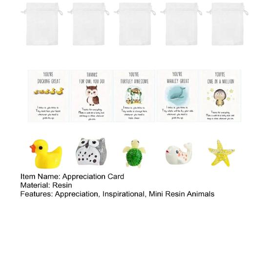 Employee Appreciation Gifts Bulk for Coworkers Thank You Gift Set with Inspirational Note Cards And Resin Animals for Office Volunteer Staff Teachers