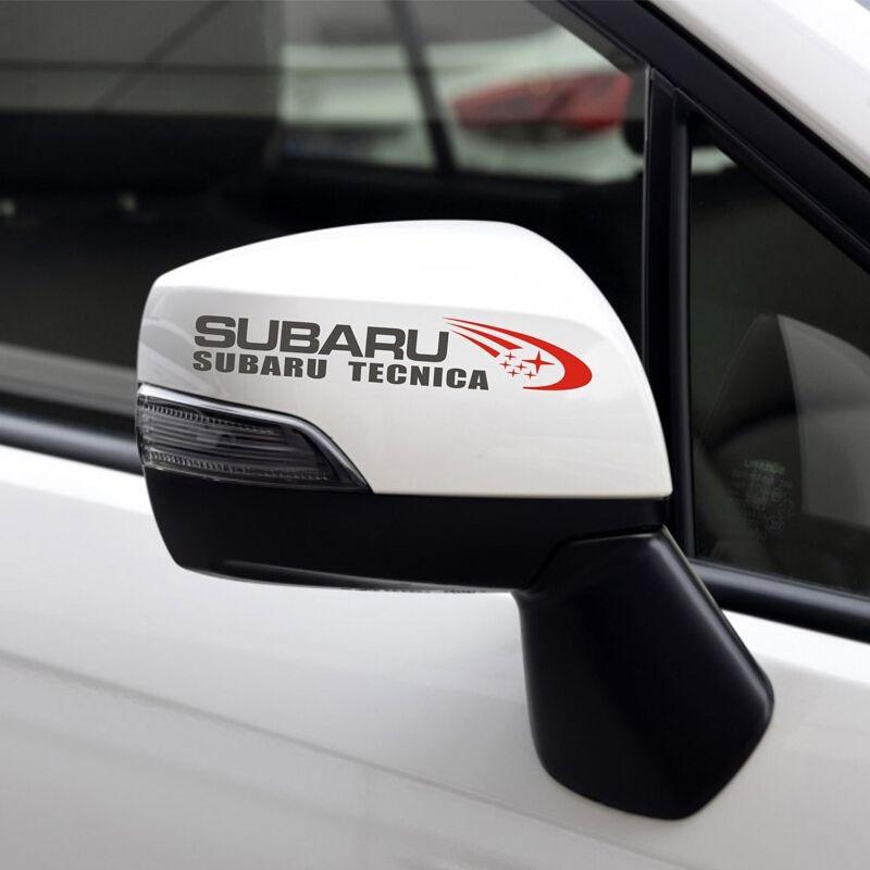 2PCS Car Emblem Rearview Mirror Reflective Decals Waterproof Sticker for Subaru STI Forester Impreza Legacy Outback XV BRZ WRX oi3