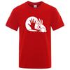 Mens High Quality Tshirt 100 Cotton Funny Shadow Puppet Design Print Summer Casual Loose Men T Shirt Oneck Male Tshirt Male