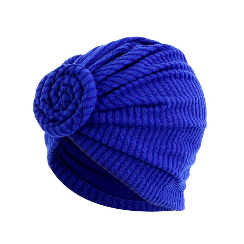 1PC Women Headscarf Breathable Decor Headwrap Fashion Solid Color Elegant Turban Hat Top Flower Sunscreen Hijab