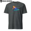 Abstract Colorful Silhouette Skiing Descent T-Shirt Unisex Giant Slalom Sports
