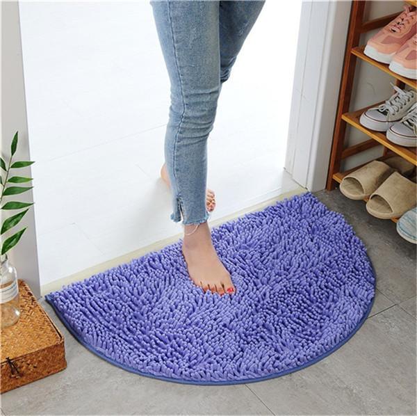 Полукруглый нескользящий напольный коврик для ванной комнаты, пушистый меховой ковер, впитывающий коврик для ванной комнаты, противоскользящий коврик, кухонный коврик, коврик для пола