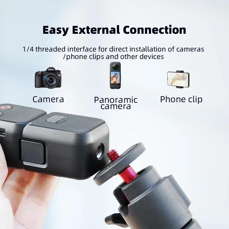 BRDRC Tripod Selfie Stick for DJI Pocket4/3/Insta360 X5/Action 5 Pro/Gopro Adjustable Extension Rods Camera Accessories