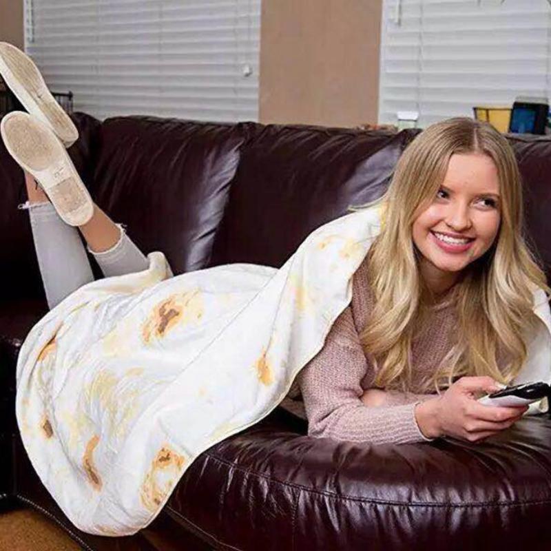 Одеяло в виде тортильи с буррито, мягкое плюшевое одеяло для еды, покрывало для кровати, дивана, декоративное покрывало для кемпинга, пикника, зимнее теплое одеяло