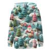 Women's Fashion Long Sleeve Christmas Print Loose Hooded Sweatshirt Top