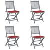Day and Night - Day and Night Folding Garden Chairs 4 Pcs Cushions Solid Acacia Wood