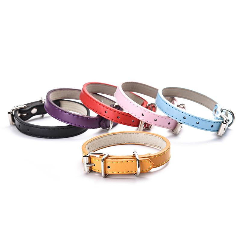 Fashion PU Leather Flat Pet Collar Multicolor Size Dog Leash Rope Pet Collar Pet Supplies
