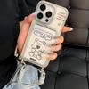 Гальванизированный держатель для карточки на шнурке с английскими надписями, щенок, ТПУ матовый жесткий чехол с полной защитой краев, японский и корейский мультяшный чехол с подушкой безопасности и защитой от падений